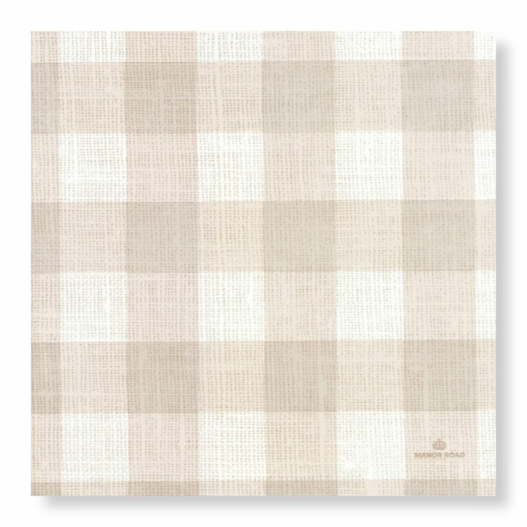 Manor Road Linen Gingham Natural Dinner Napkins
