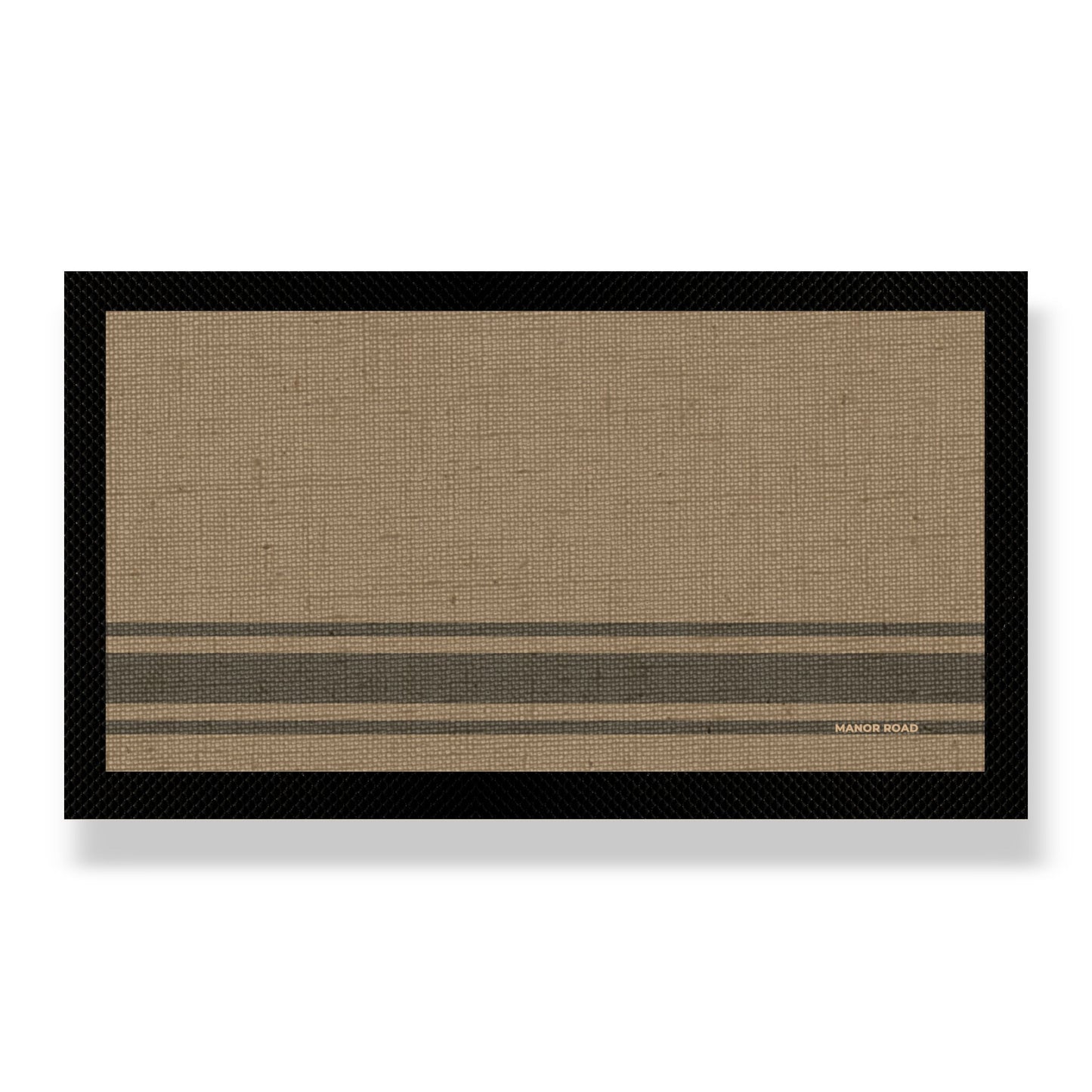 Manor Road Coffee Stripe Linen Small Bar Mat