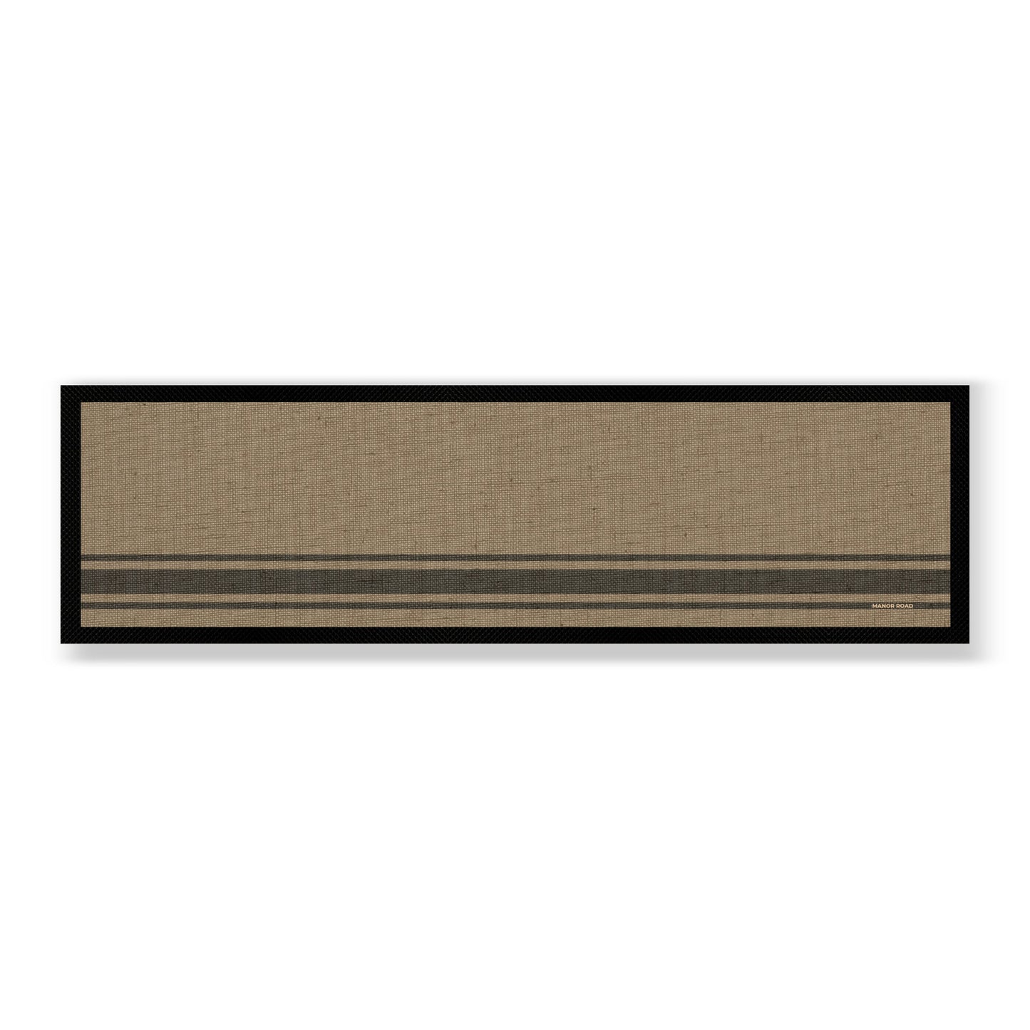 Manor Road Coffee Stripe Linen Large Bar Mat