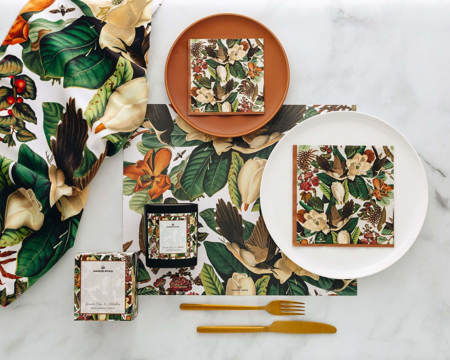 Manor Road Magnolia Blooms Luncheon Napkins