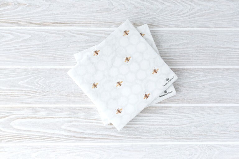 Manor Road Marbled Bee Luncheon Napkins