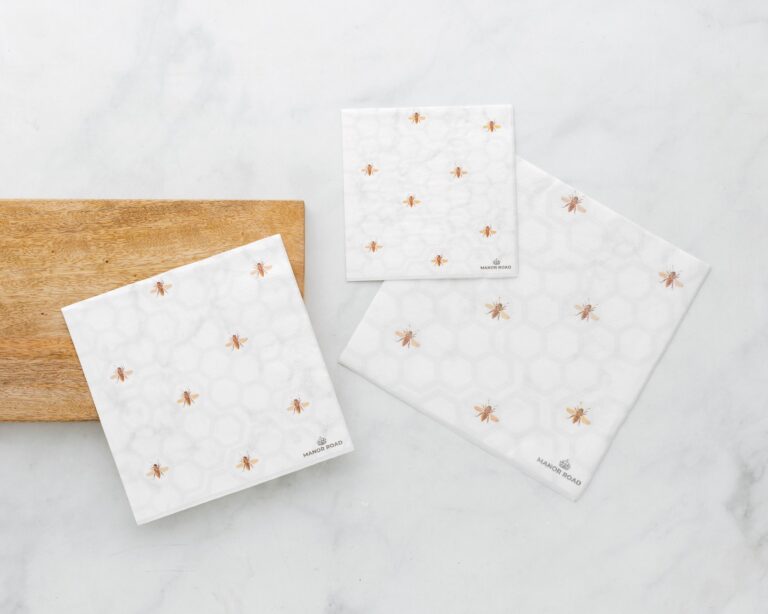 Manor Road Marbled Bee Luncheon Napkins