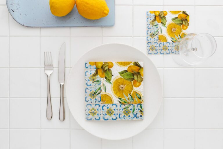 Manor Road Mediterranean Tile Cocktail Napkins