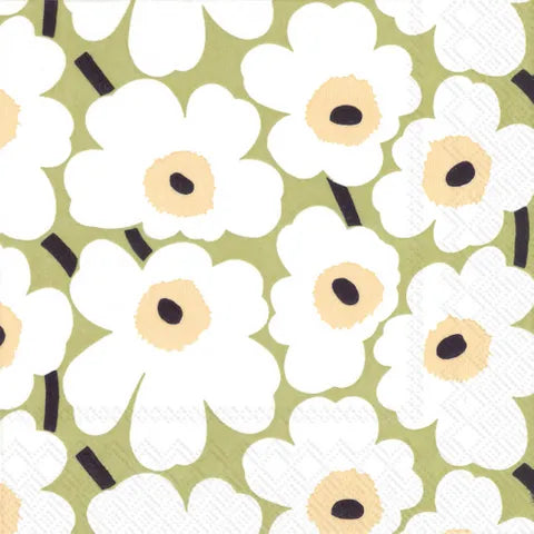 Marimekko Mini Unikko Light Green Luncheon Napkins