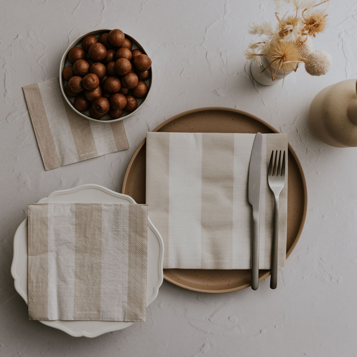 Manor Road Naturals Stripe Cocktail Napkins