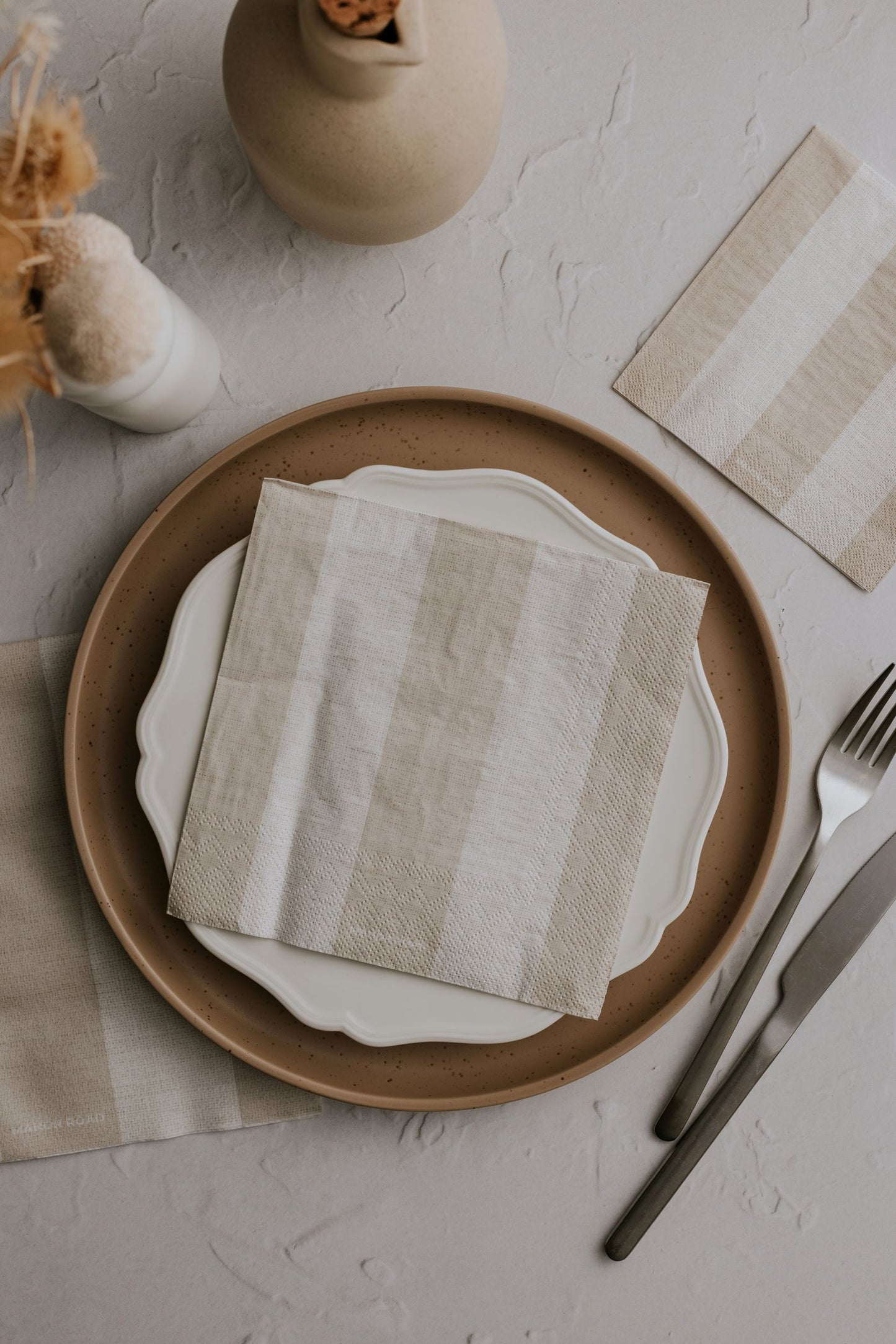 Manor Road Naturals Stripe Cocktail Napkins