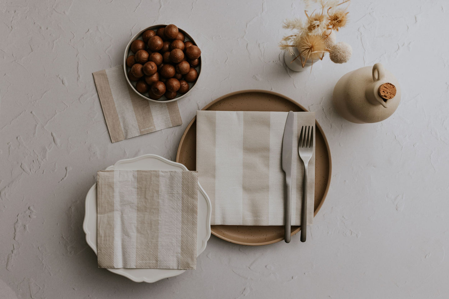 Manor Road Naturals Stripe Cocktail Napkins
