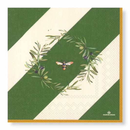 Manor Road Olive & Bee Cocktail Napkins