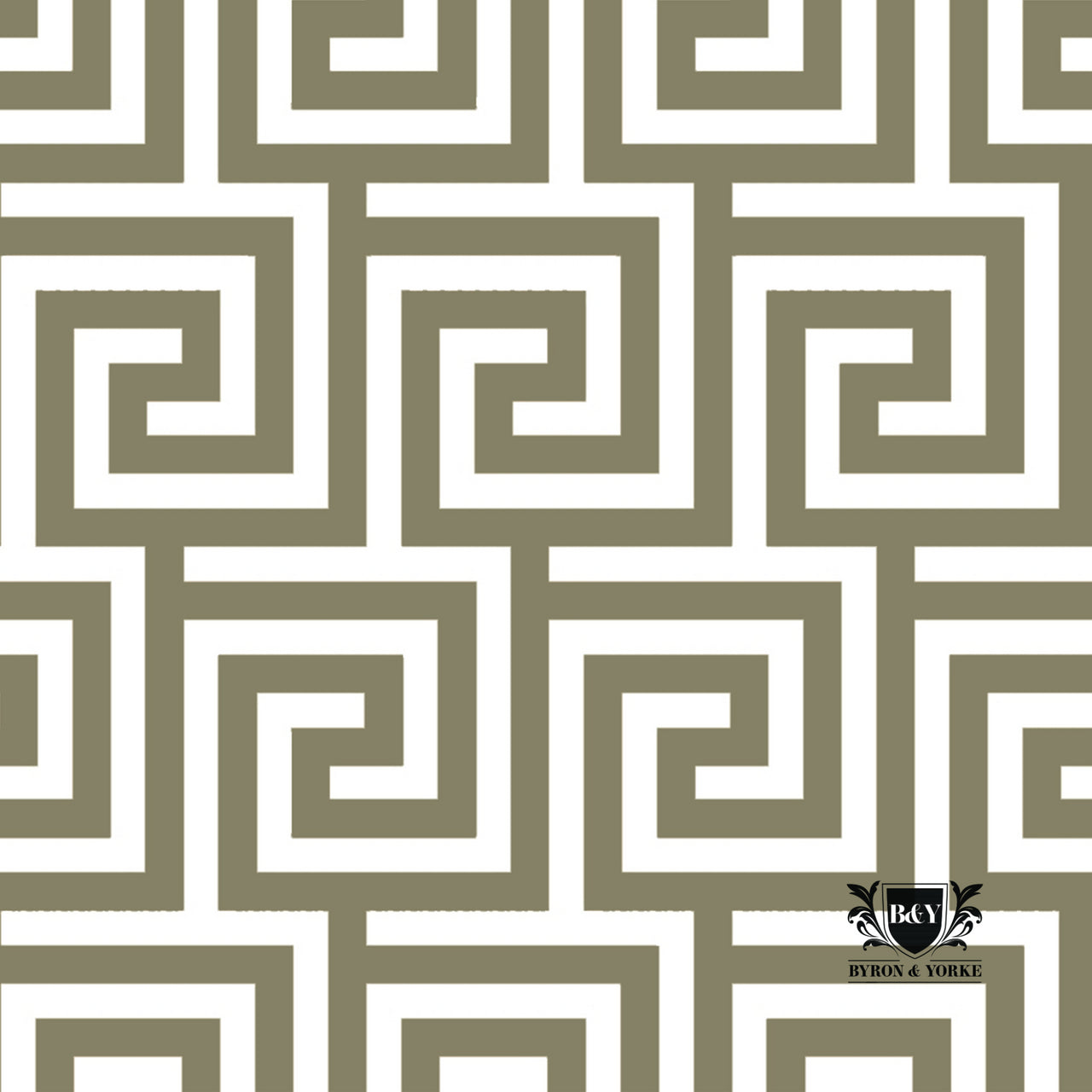 Byron & Yorke Olive Grecian Key Luncheon Napkins