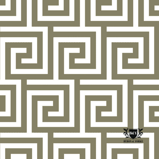Byron & Yorke Olive Grecian Key Luncheon Napkins