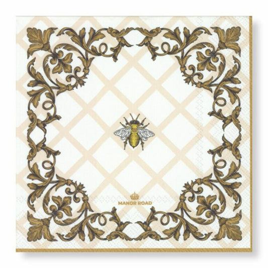 Manor Road Ornamental Bee Dinner Napkins