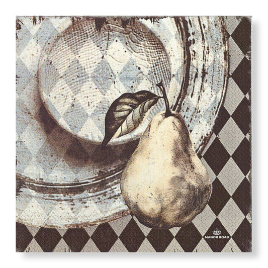 Manor Road Pear & Plate Luncheon Napkins