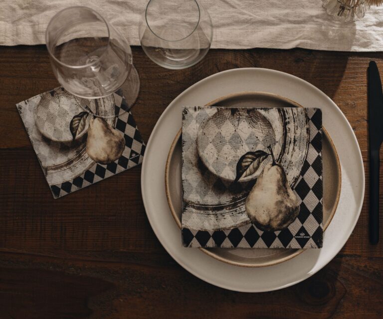 Manor Road Pear & Plate Cocktail Napkins
