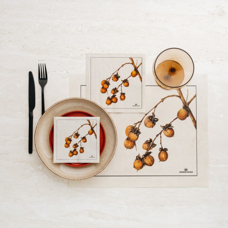 Manor Road Persimmon Paper Placemat Pad