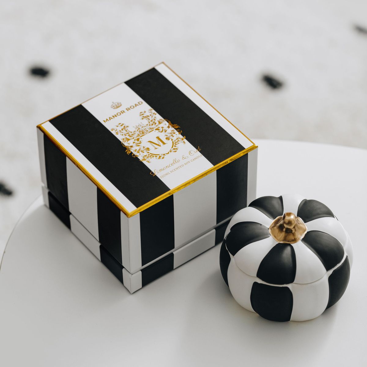 Manor Road Pompion Matte Stripe Candle