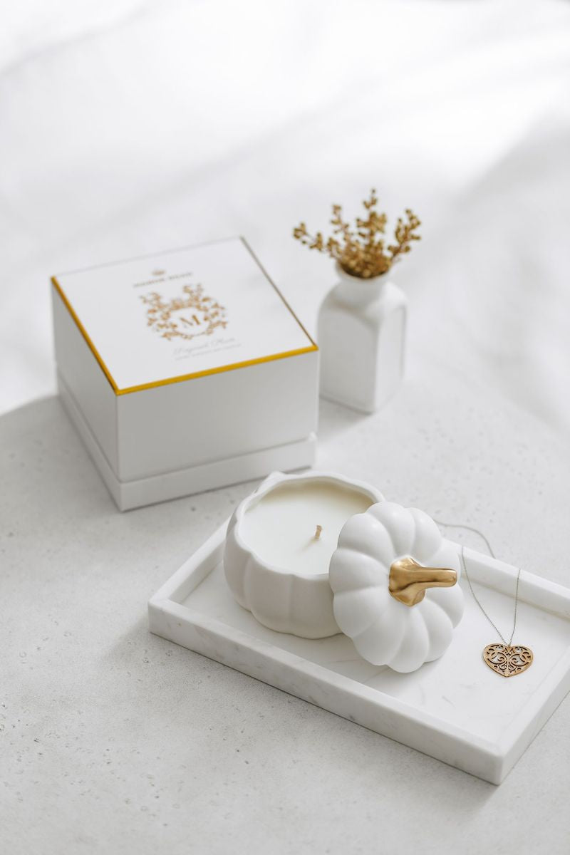 Manor Road Pompion Matte White Candle