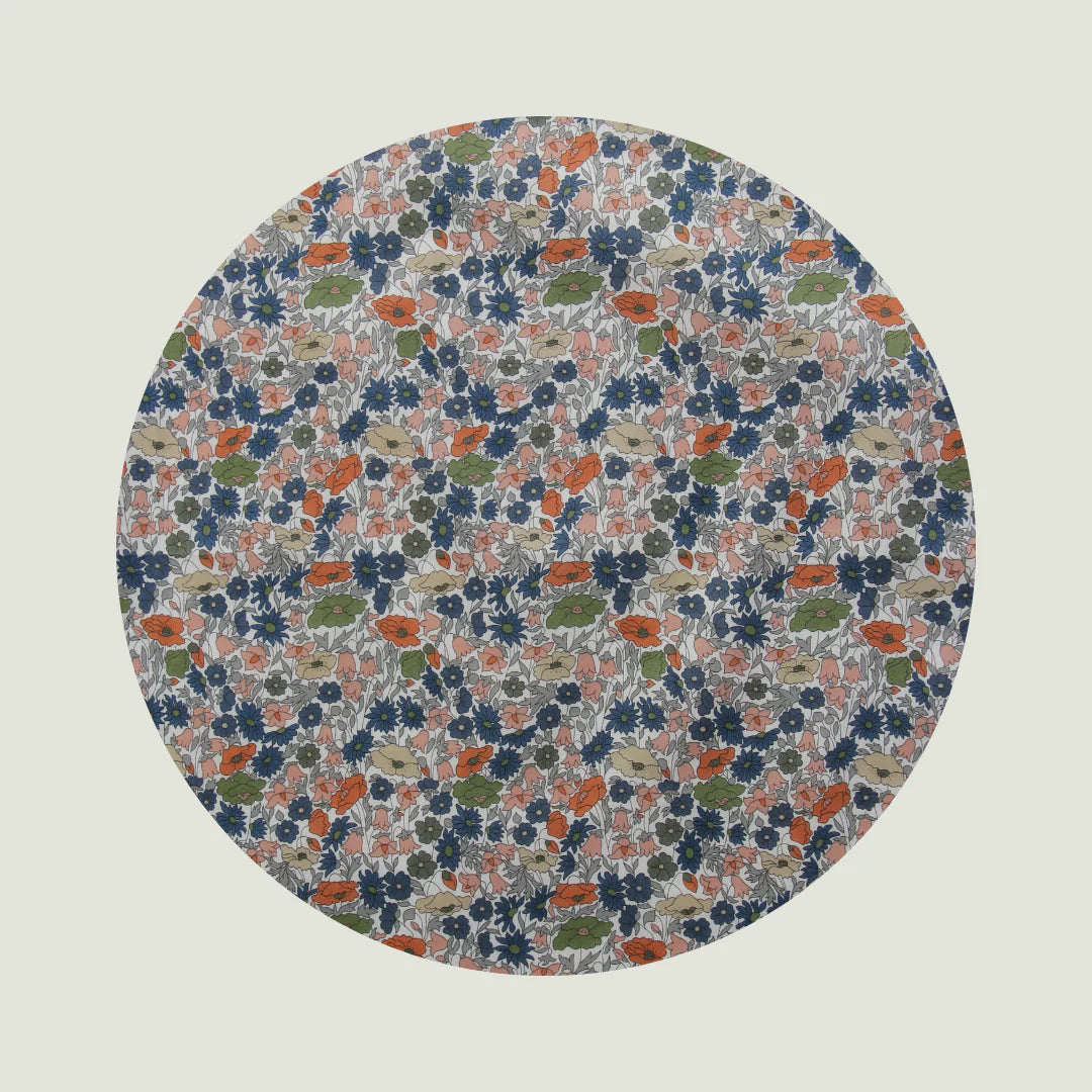 Little Acorn Poppy Forest Blue Liberty Hankie