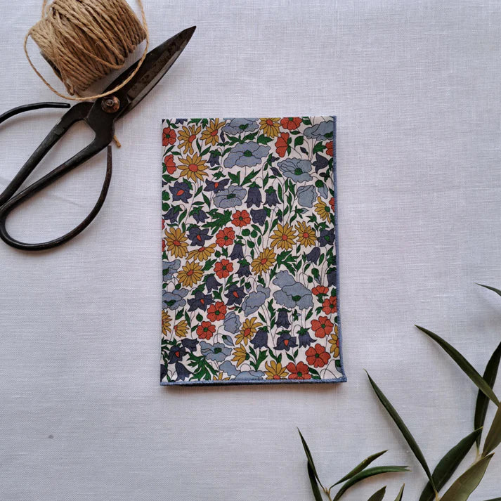 Little Acorn Poppy & Daisy Blue/Rust Liberty Hankie