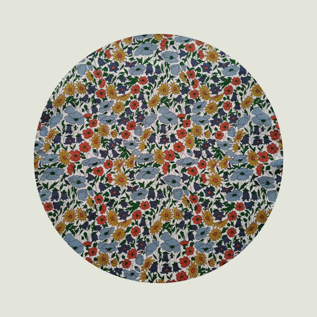 Little Acorn Poppy & Daisy Blue/Rust Liberty Hankie