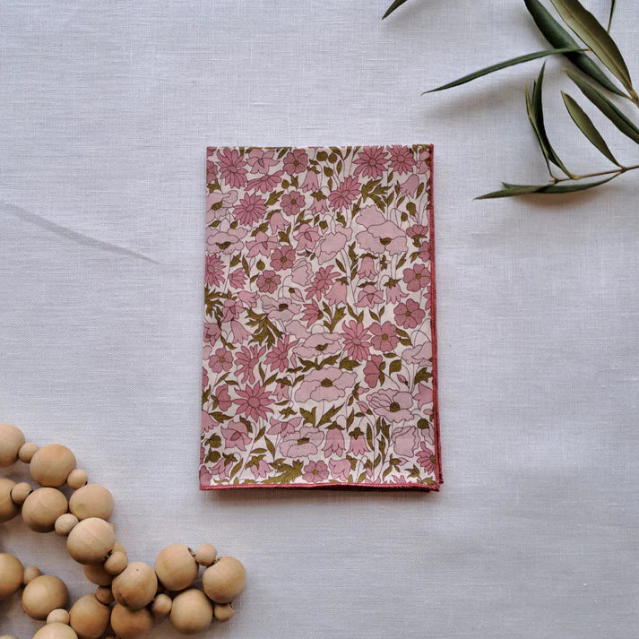 Little Acorn Poppy & Daisy Dusky Pink Liberty Hankie