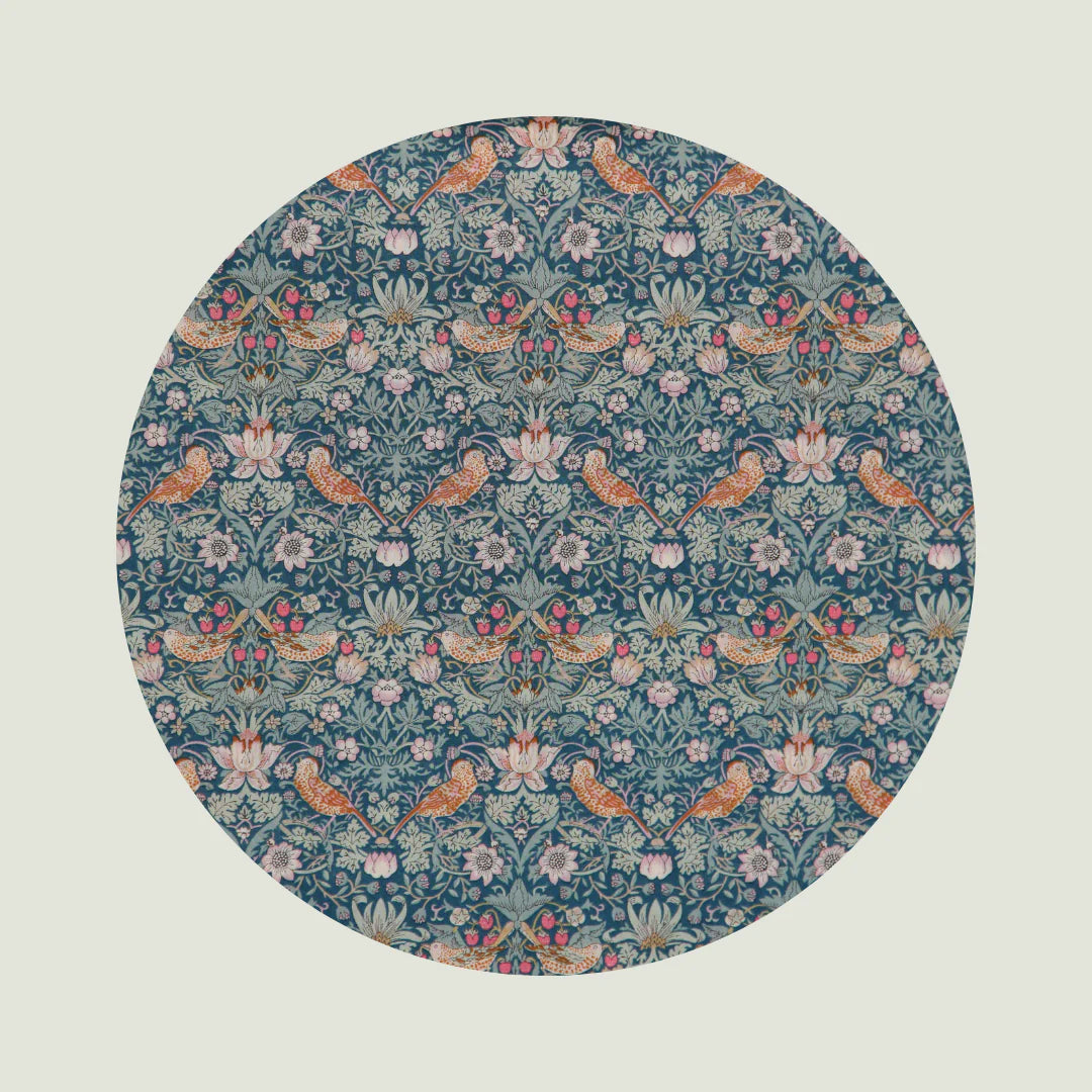 Little Acorn Strawberry Thief Green Liberty Hankie