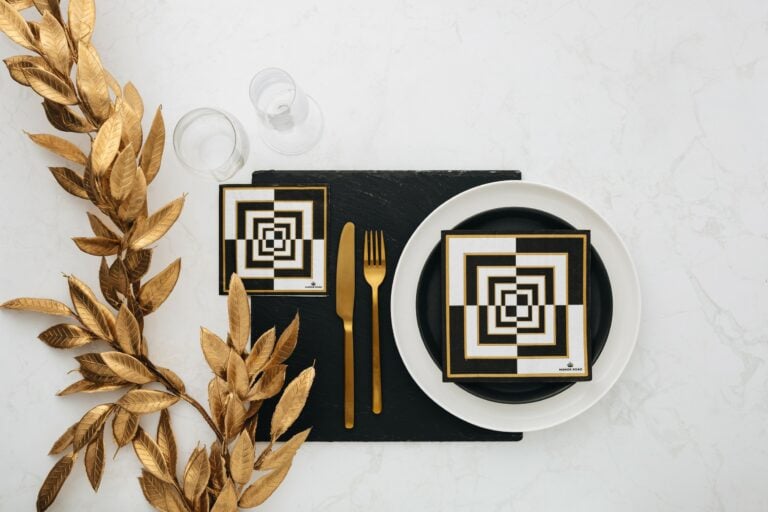 Manor Road Stripe Deco Cocktail Napkins