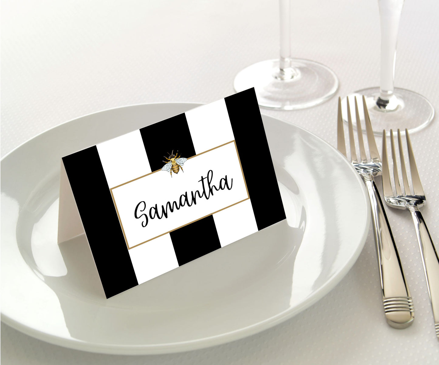 Manor Road Striped Bee Placecards