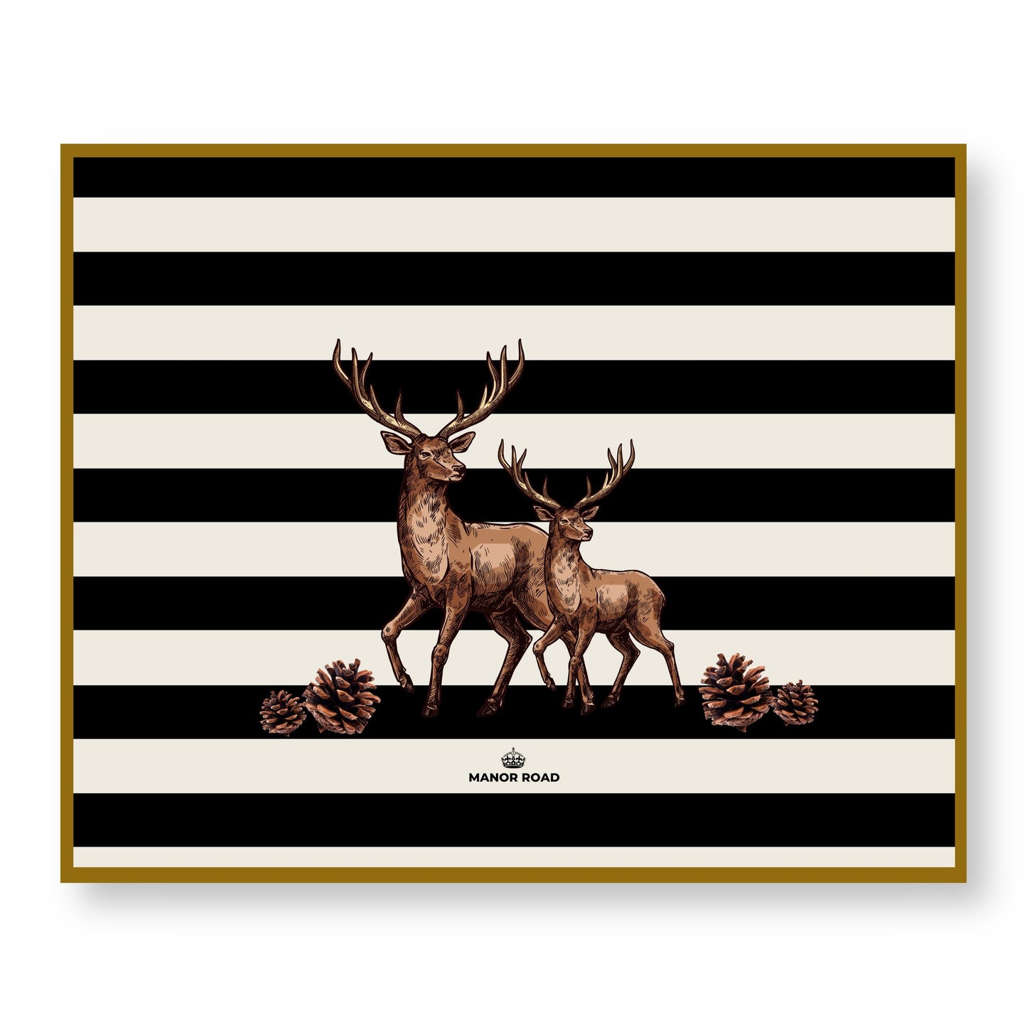 Manor Road Striped Deer Paper Placemat Pad