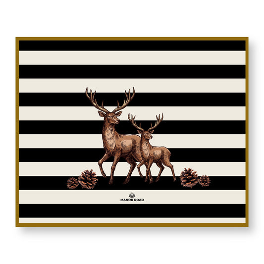 Manor Road Striped Deer Paper Placemat Pad