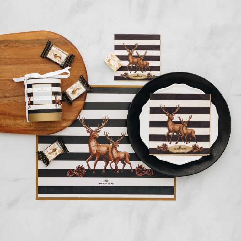 Manor Road Striped Deer Paper Placemat Pad