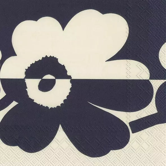 Marimekko Unikko Suur Linen Blue Cocktail Napkins