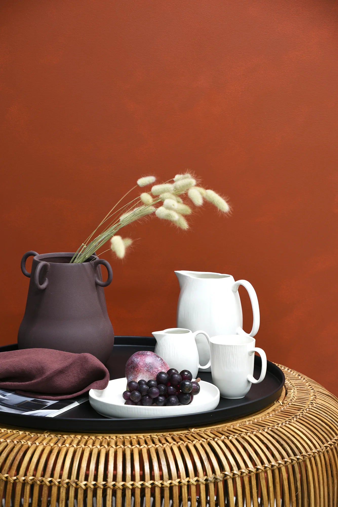 STUDIO Round Ottoman Tray Black