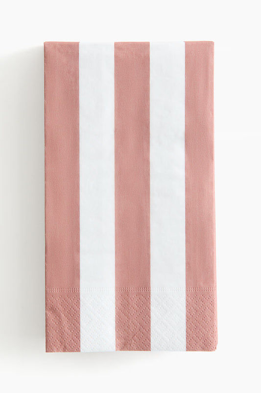 H&M Tan Stripe Buffet Napkins
