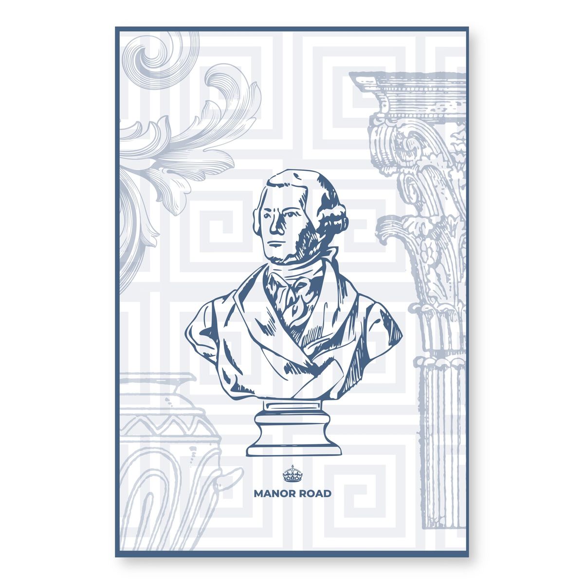 Manor Road Blue Greek Microfiber Tea Towel