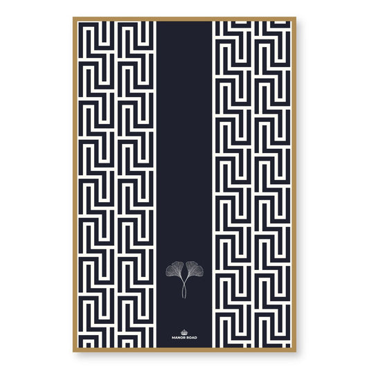 Manor Road Gingko Navy Microfiber Tea Towel