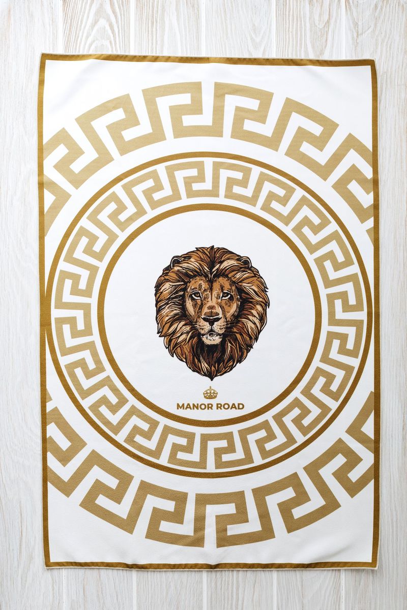 Manor Road Ivory Lion Microfiber Tea Towel