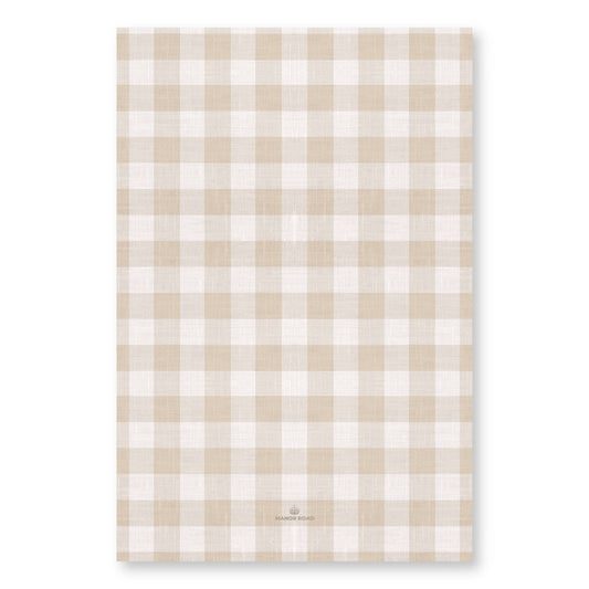Manor Road Linen Gingham Natural Microfiber Tea Towel