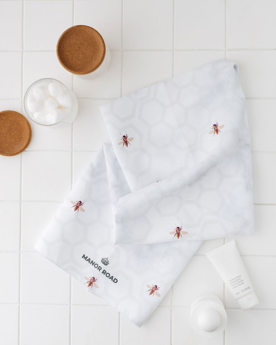 Manor Road Marbled Bee Microfiber Tea Towel