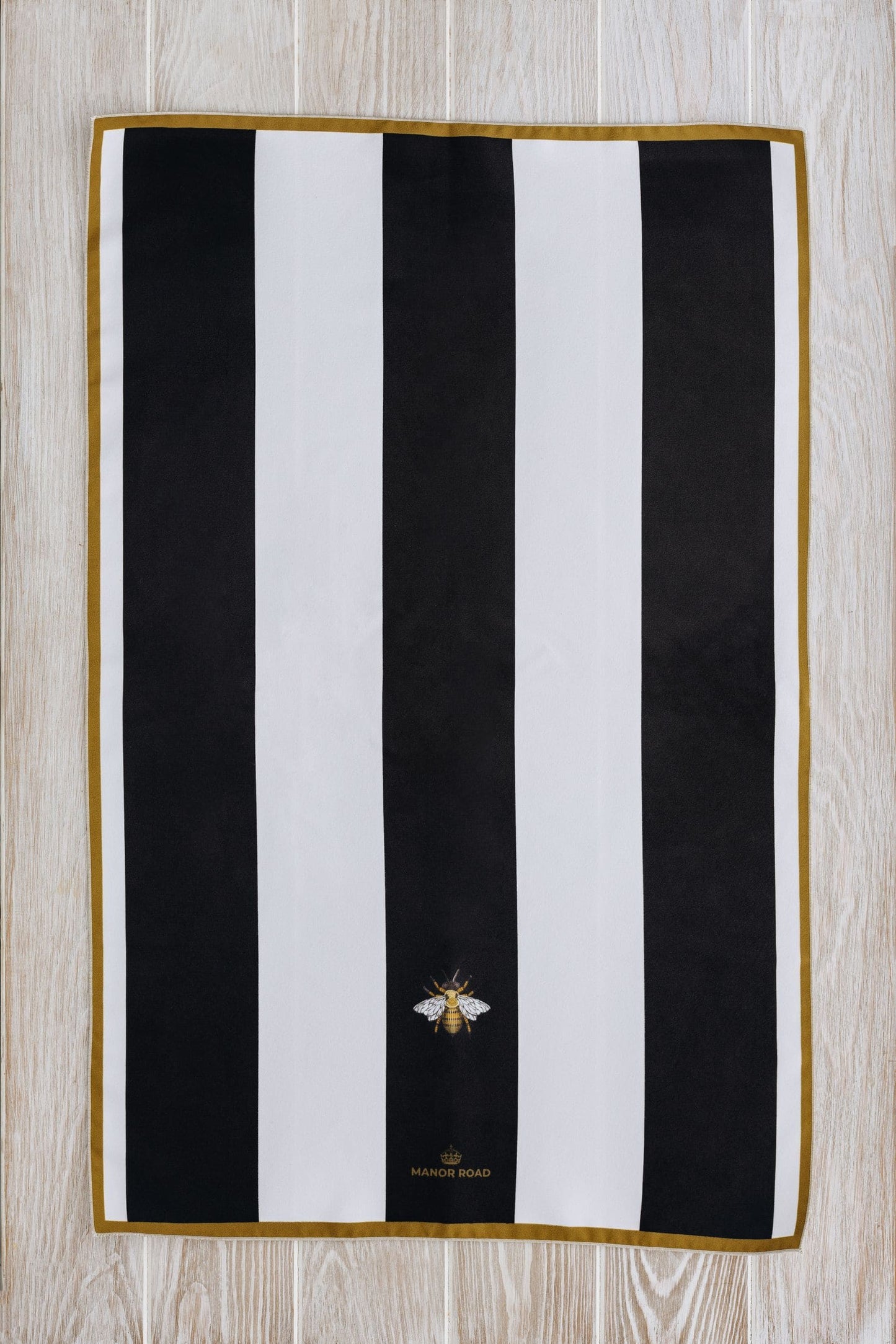 Manor Road Striped Bee Microfiber Tea Towel