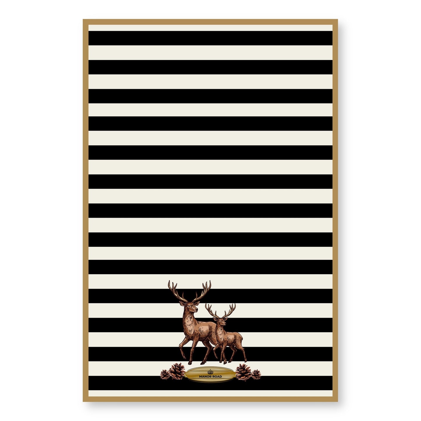 Manor Road Striped Deer Microfiber Tea Towel
