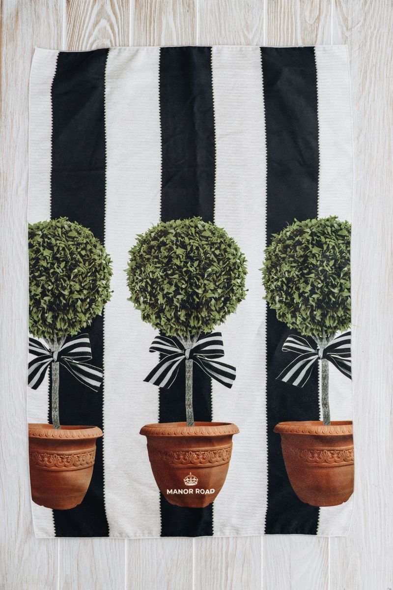 Manor Road Topiary Microfiber Tea Towel