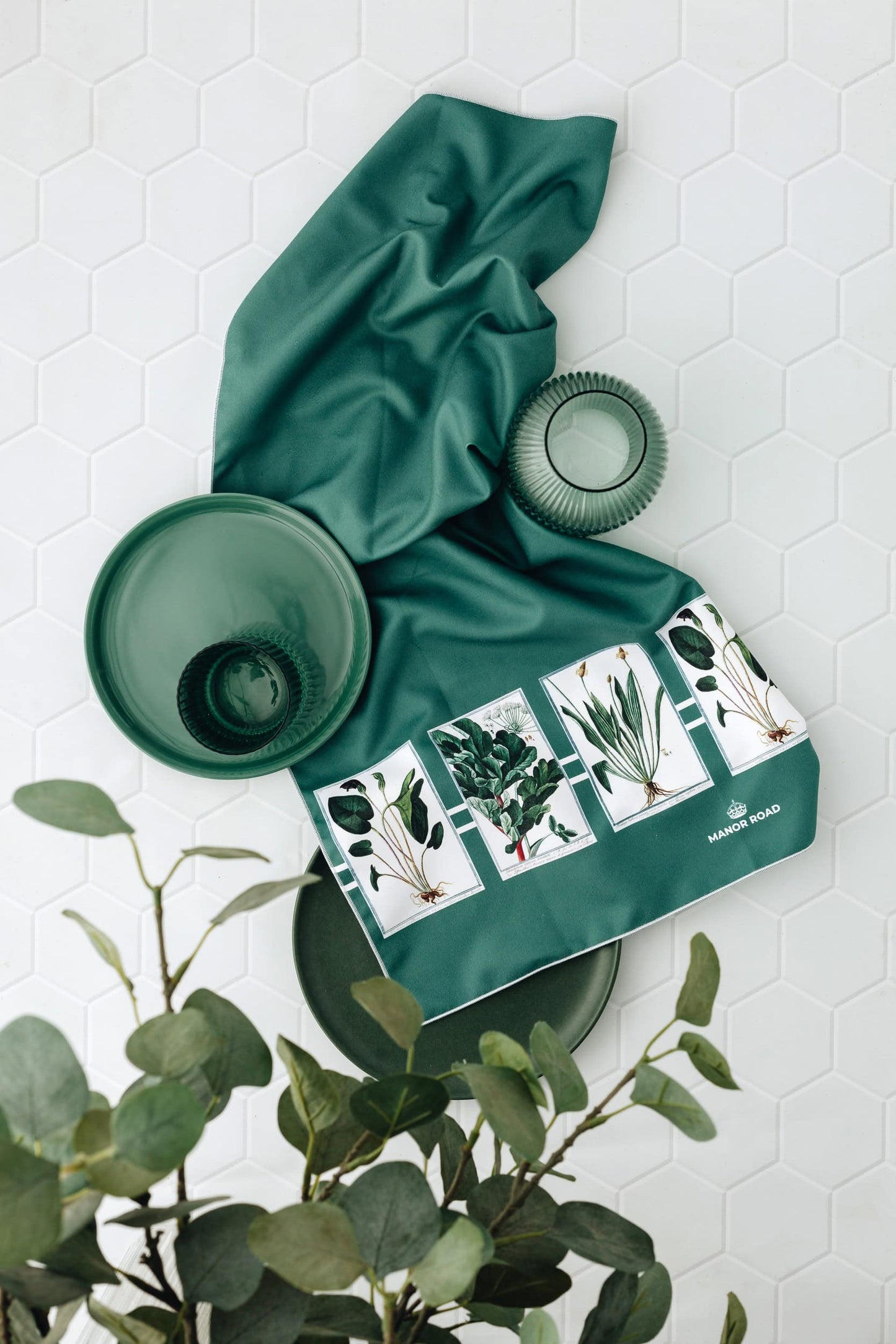 Manor Road Verde Microfiber Tea Towel