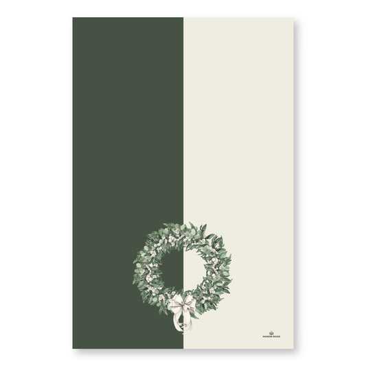 Manor Road White Berry Wreath Microfiber Tea Towel