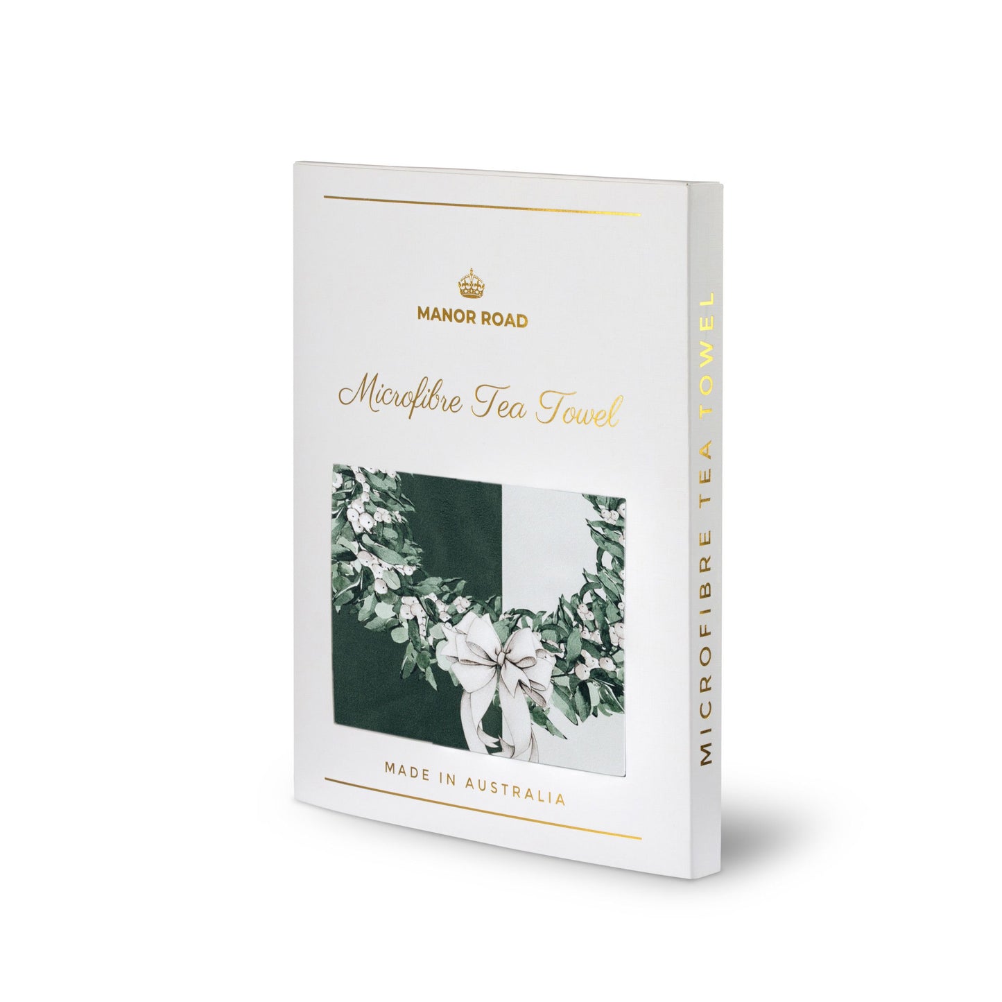 Manor Road White Berry Wreath Microfiber Tea Towel