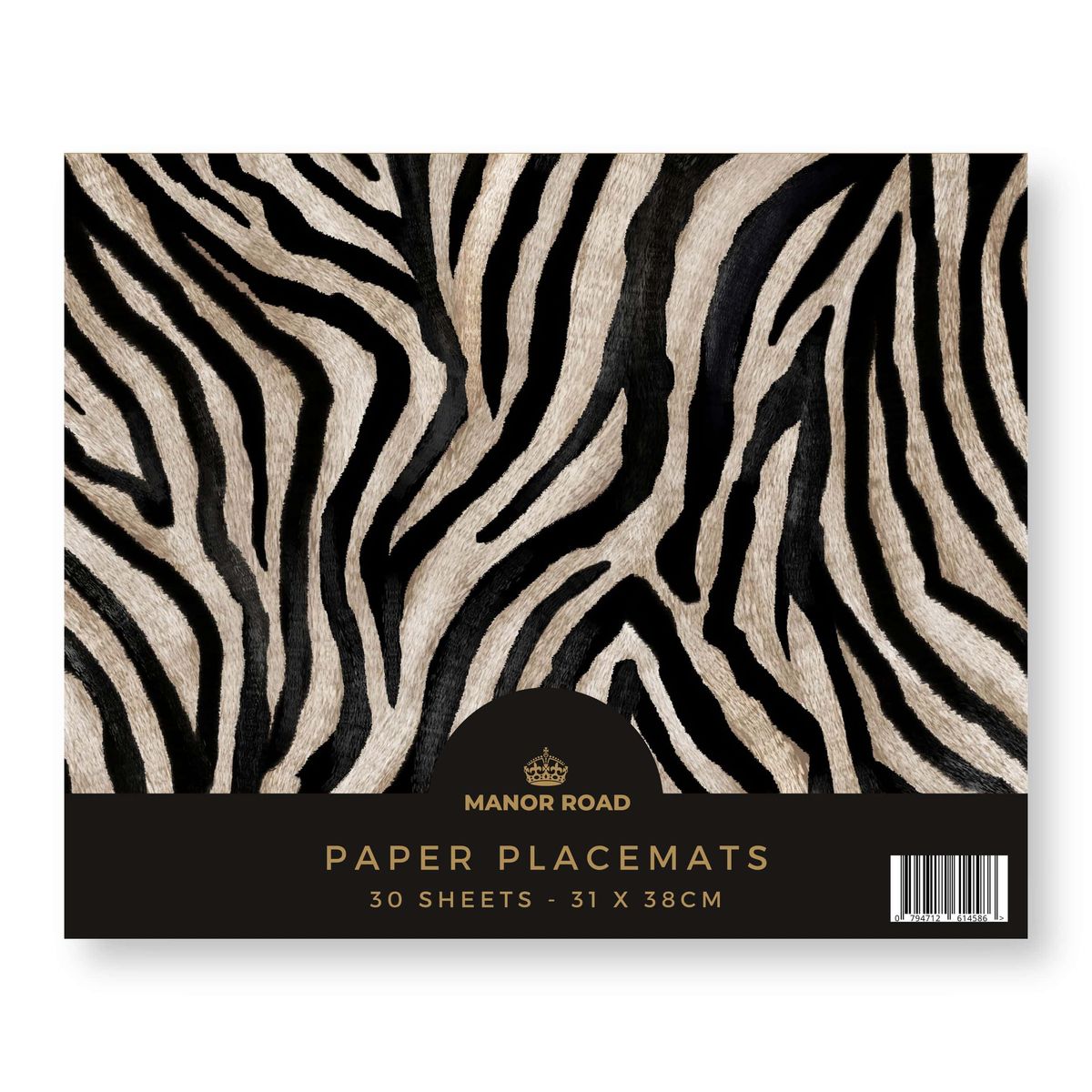 Manor Road Zebra Paper Placemat Pad