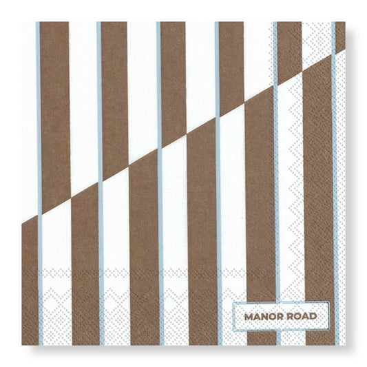 Manor Road Toffee Stripe Cocktail Napkins