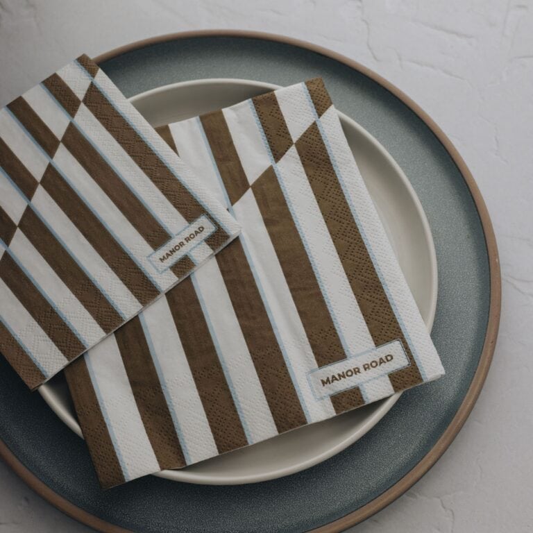 Manor Road Toffee Stripe Luncheon Napkins