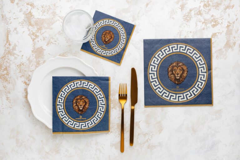 Manor Road Vittalio Navy Cocktail Napkins