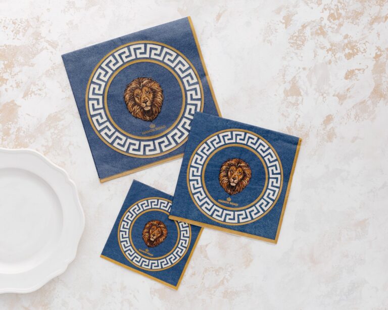 Manor Road Vittalio Navy Cocktail Napkins