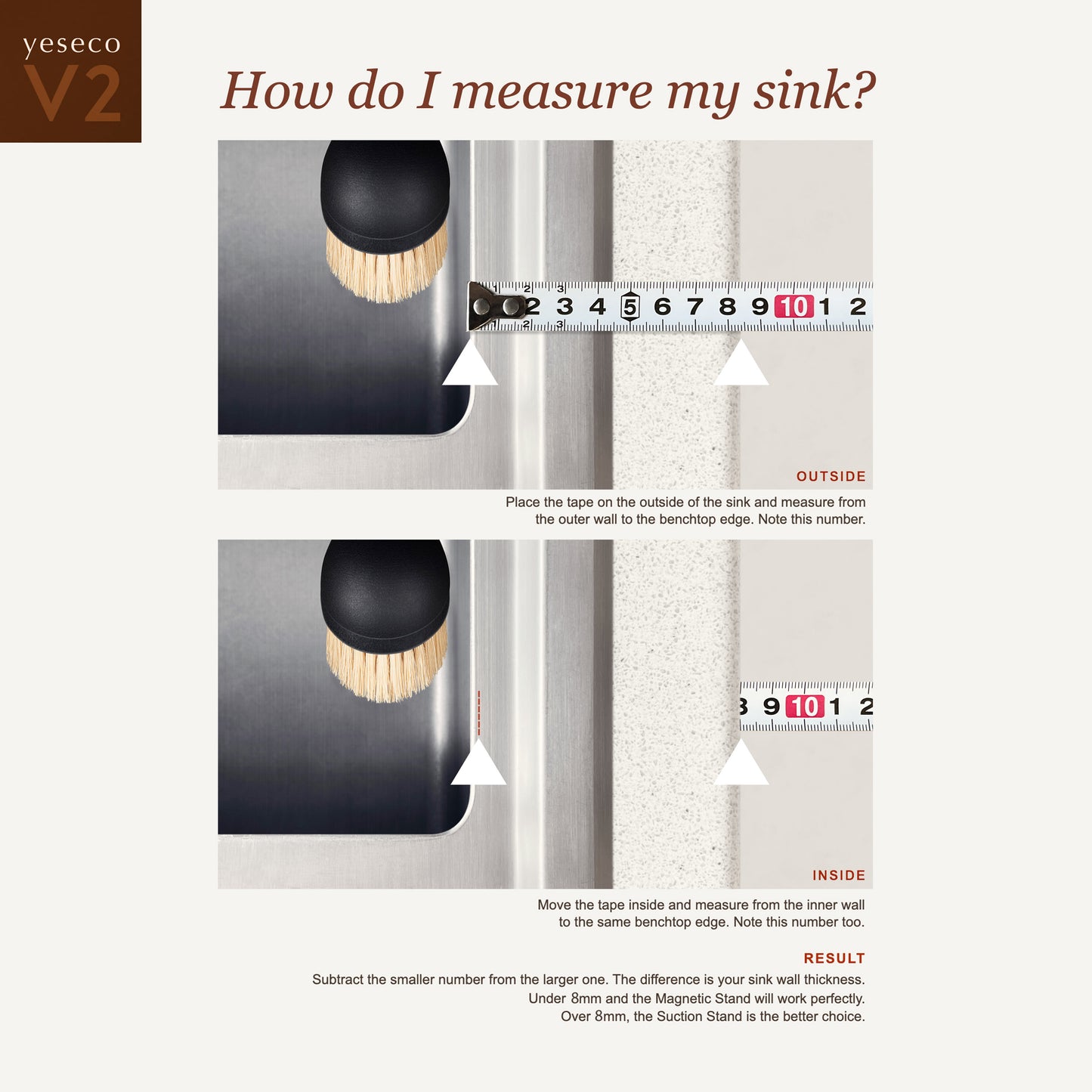 yeseco V2 Brush with Magnetic Stand Black